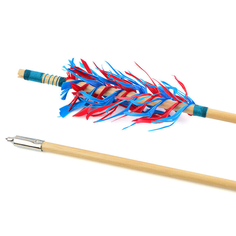 12X Wooden Arrows Handmade Shaft Archery Flu-Flu Spiral Wrap Feather Longbow Hunt